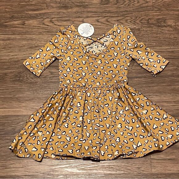 NWT Dot Dot Smile Ballerina Twirl Heart Dress Gold White Black Size 2T - Picture 11 of 11